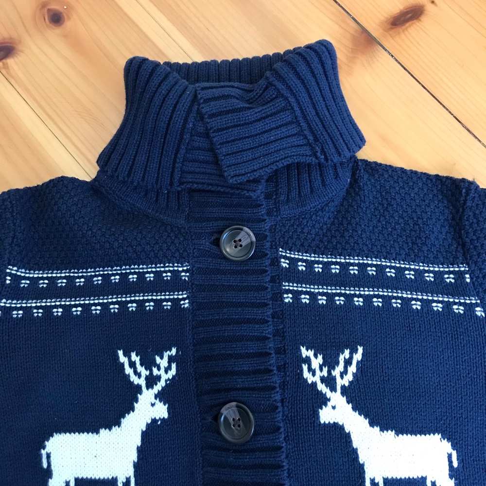 Vintage Bass Button Down Navy Stag Sweater - Picture 7 of 9